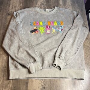 Care Bears Crewneck Sweater - Gray with Scare Bares Print